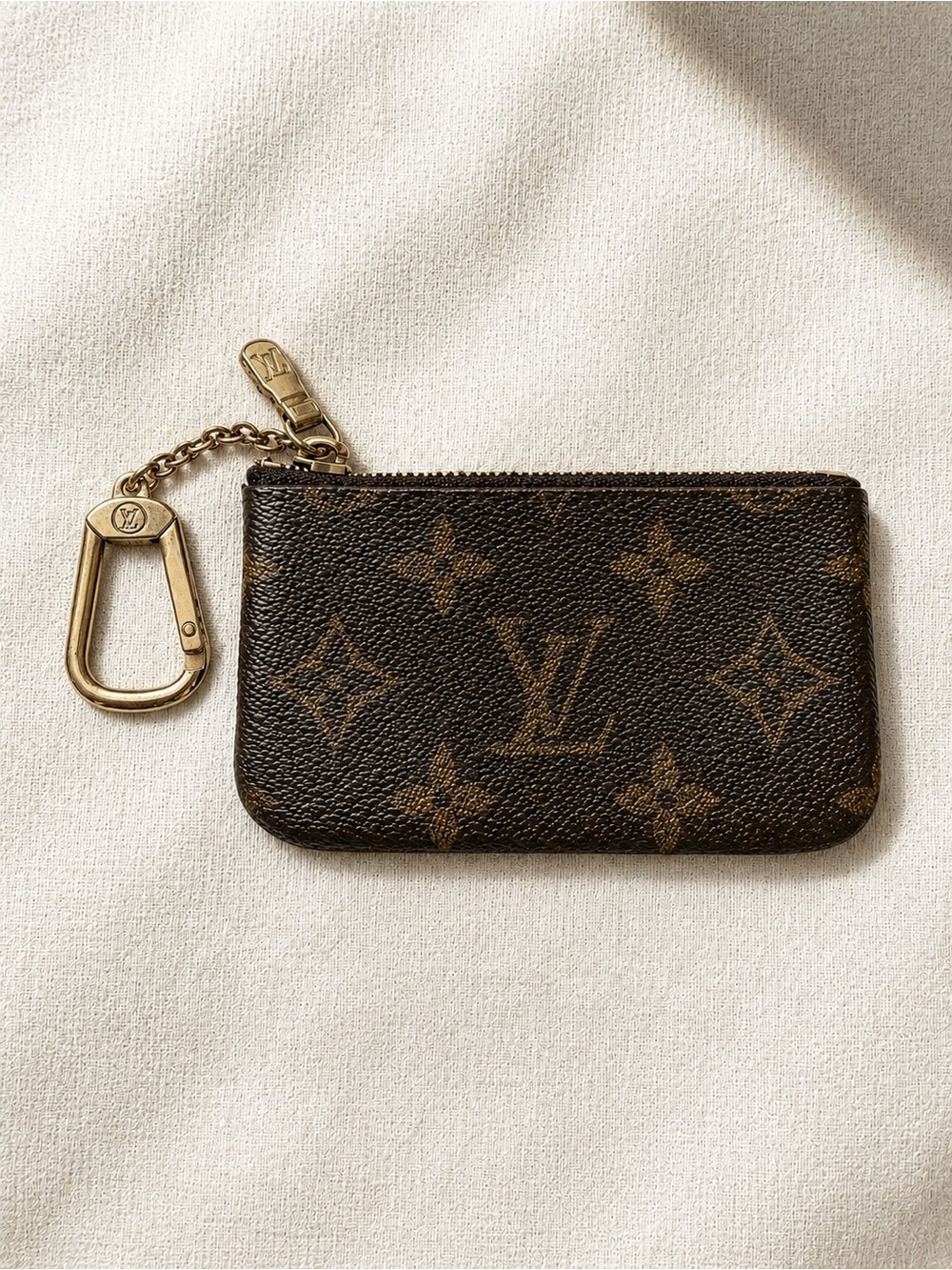 Louis Vuitton Monogram Key Pouch Pochette Clés Coin Purse Wallet